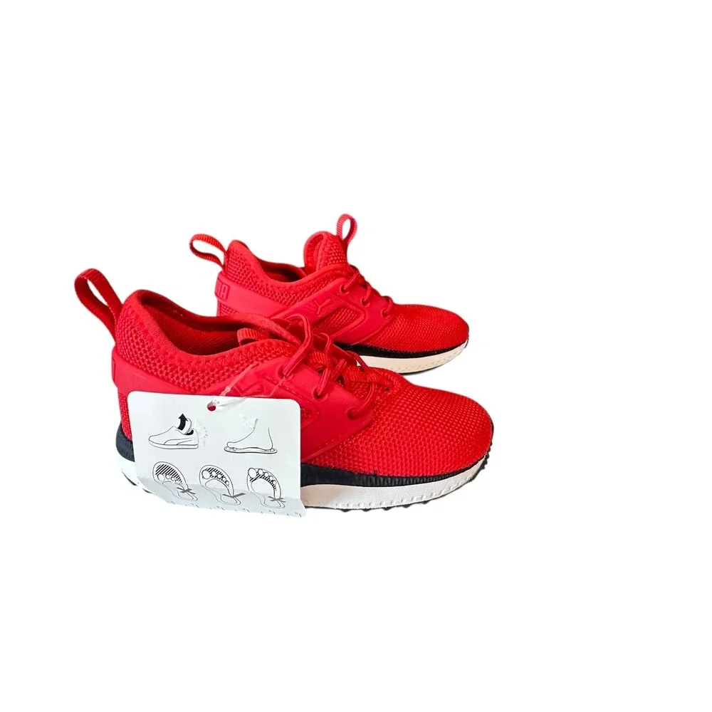Puma Red Mesh Lace Up Athletic Sneakers‎ Kids Size 8C